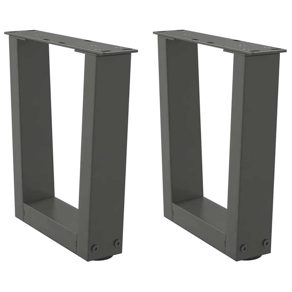 2 db antracitszürke, V-alakú acél dohányzóasztal láb 40 x (30-31,3) cm