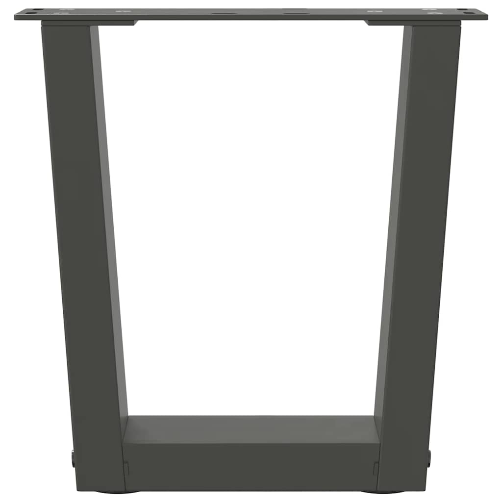 2 db antracitszürke, V-alakú acél dohányzóasztal láb 40 x (30-31,3) cm