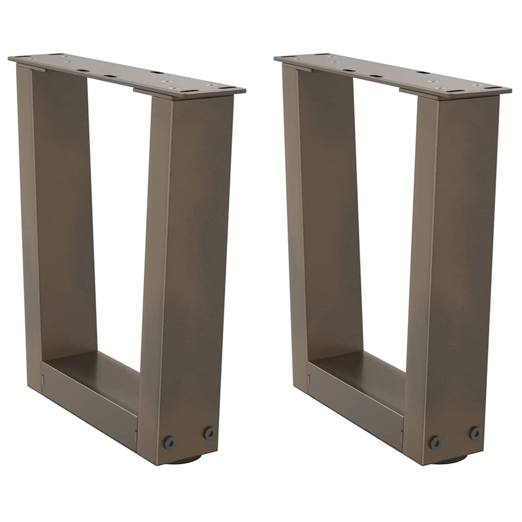 2 db V-alakú natúr acél dohányzóasztal láb 40 x (30-31,3) cm