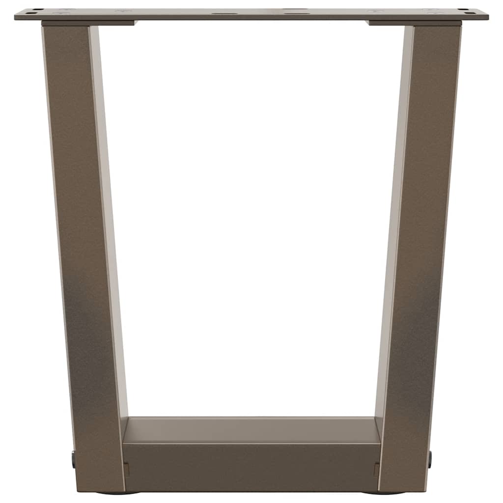 2 db V-alakú natúr acél dohányzóasztal láb 40 x (30-31,3) cm