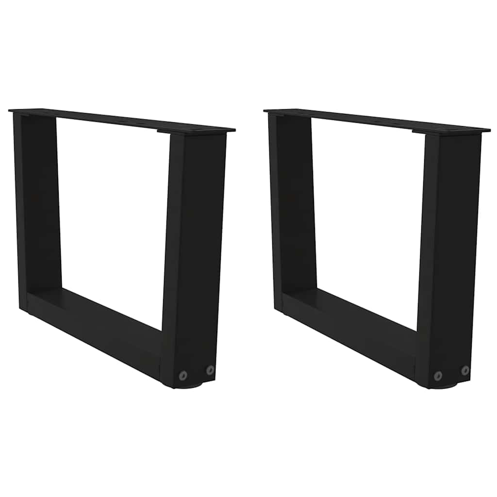 2 db fekete, V-alakú acél dohányzóasztal láb 50 x (30-31,3) cm