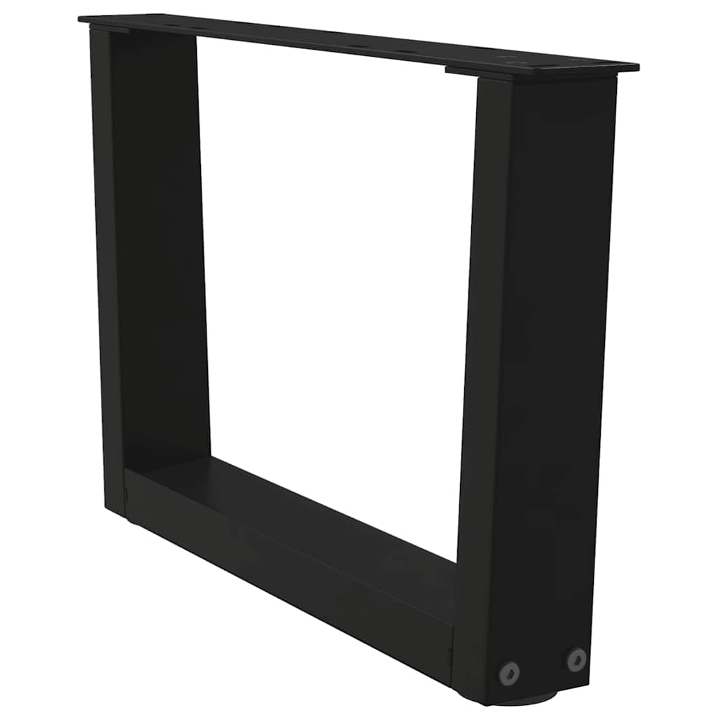 2 db fekete, V-alakú acél dohányzóasztal láb 50 x (30-31,3) cm