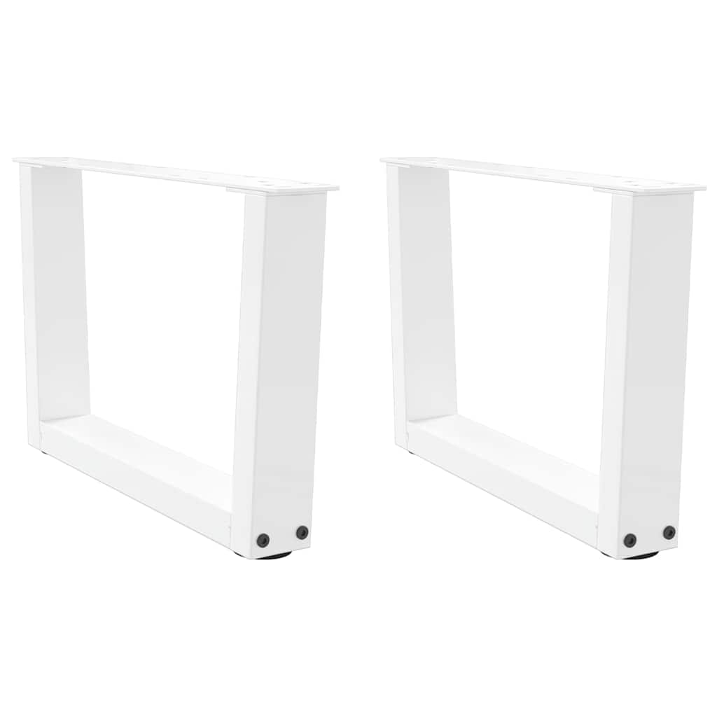 2 db fehér, V-alakú acél dohányzóasztal láb 50 x (30-31,3) cm