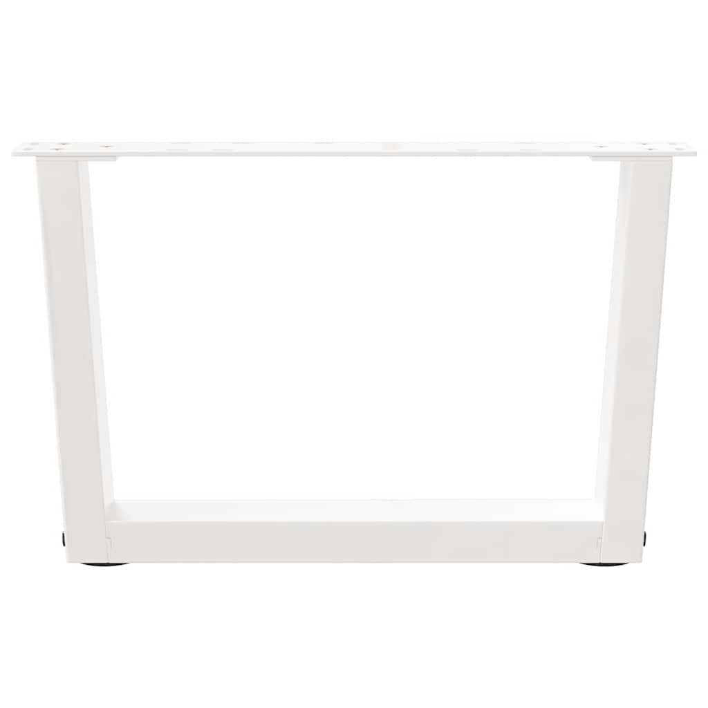 2 db fehér, V-alakú acél dohányzóasztal láb 50 x (30-31,3) cm