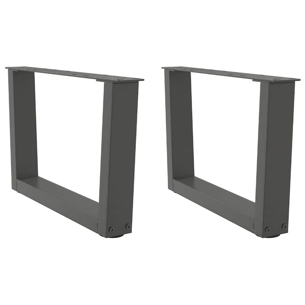 2 db antracitszürke, V-alakú acél dohányzóasztal láb 50 x (30-31,3) cm