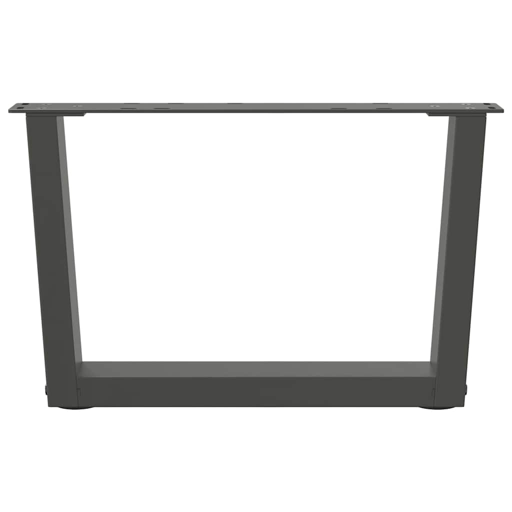2 db antracitszürke, V-alakú acél dohányzóasztal láb 50 x (30-31,3) cm