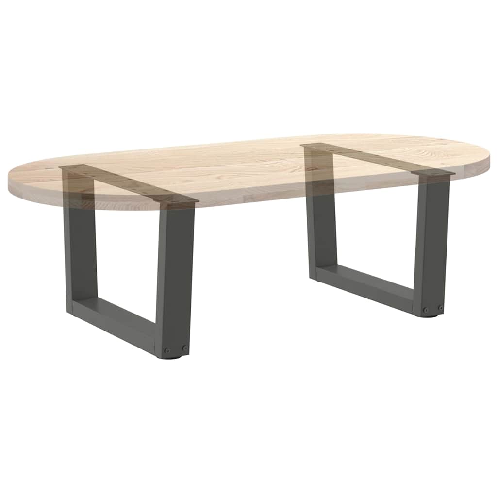 2 db antracitszürke, V-alakú acél dohányzóasztal láb 50 x (30-31,3) cm