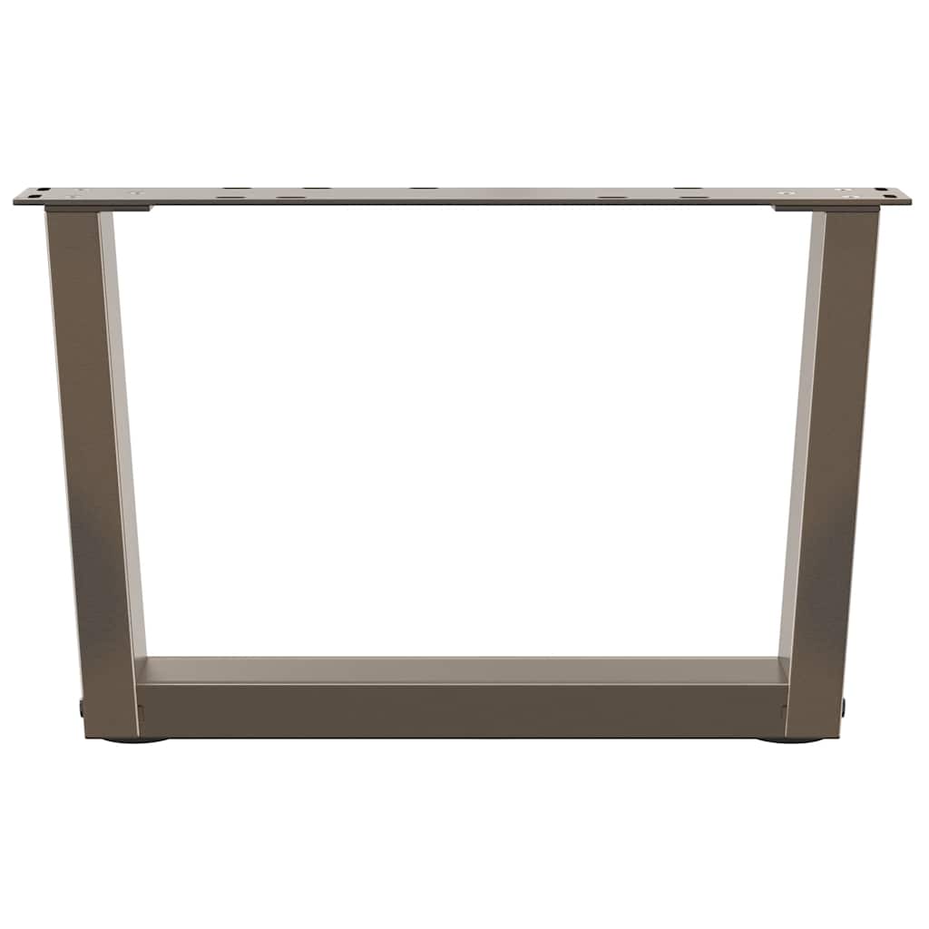2 db V-alakú natúr acél dohányzóasztal láb 50x(30-31,3) cm
