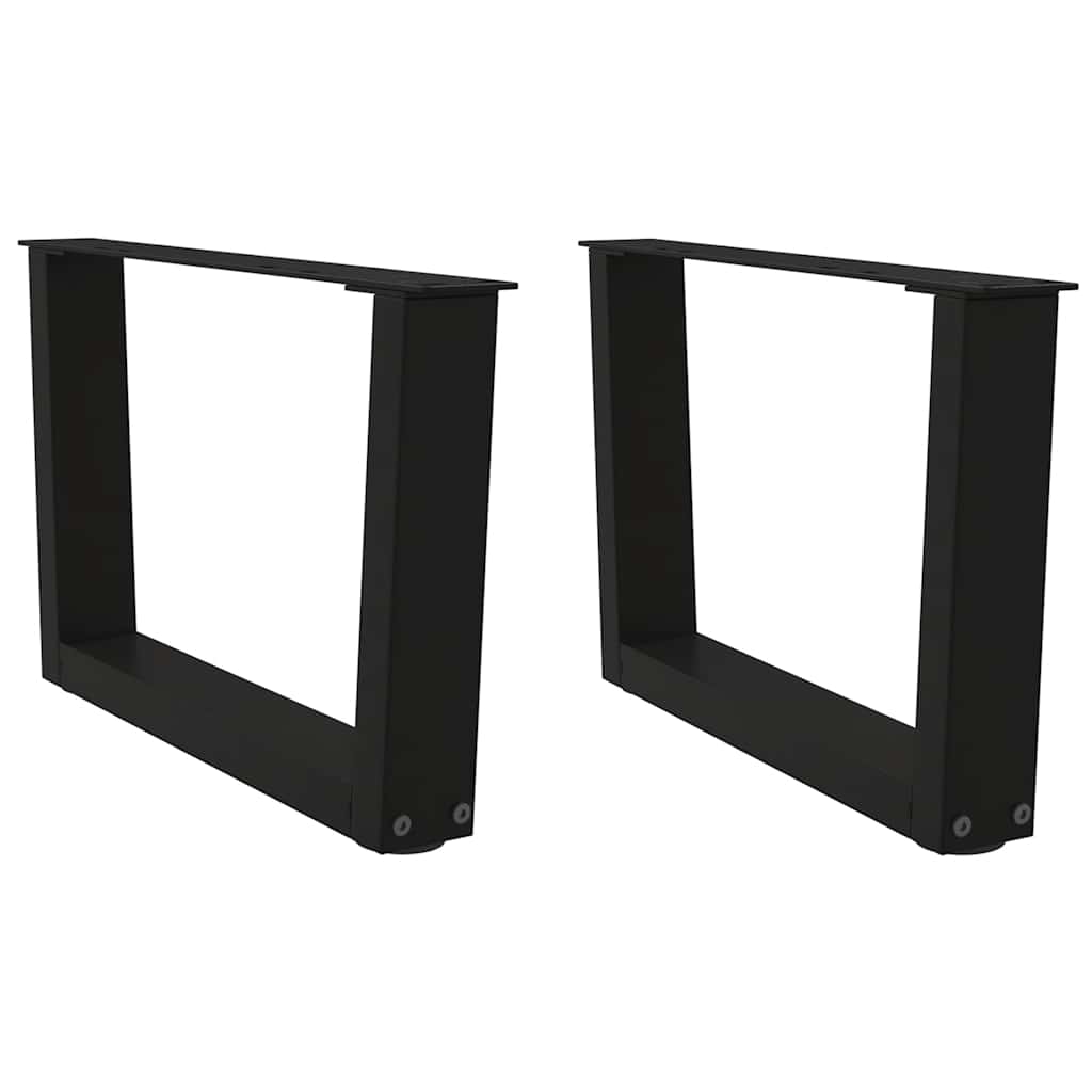 2 db fekete, V-alakú acél dohányzóasztal láb 60 x (30-31,3) cm