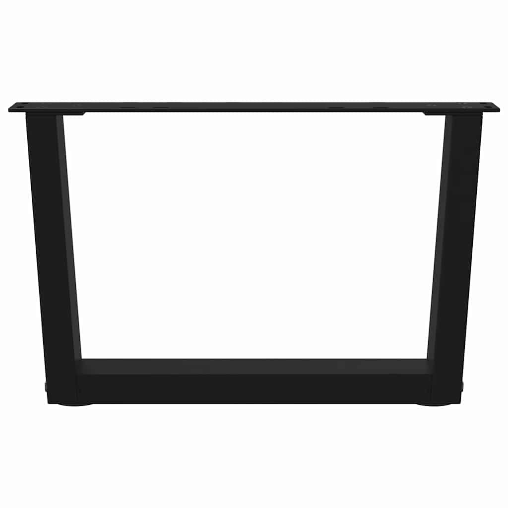 2 db fekete, V-alakú acél dohányzóasztal láb 60 x (30-31,3) cm