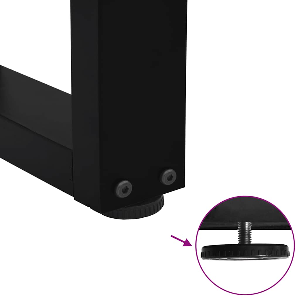 2 db fekete, V-alakú acél dohányzóasztal láb 60 x (30-31,3) cm