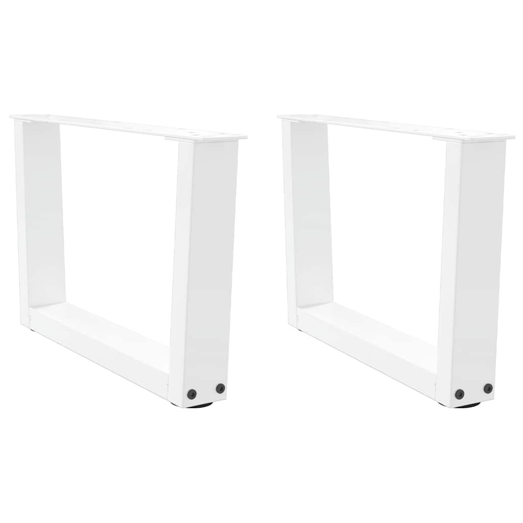 2 db fehér, V-alakú acél dohányzóasztal láb 60 x (30-31,3) cm