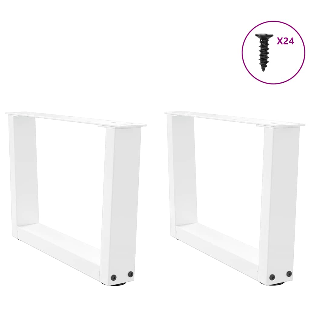 2 db fehér, V-alakú acél dohányzóasztal láb 60 x (30-31,3) cm