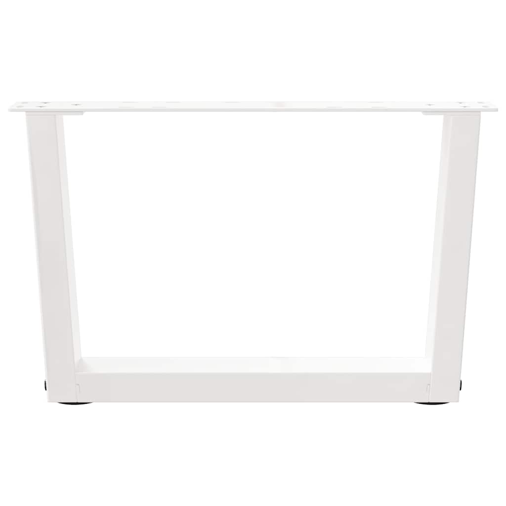 2 db fehér, V-alakú acél dohányzóasztal láb 60 x (30-31,3) cm
