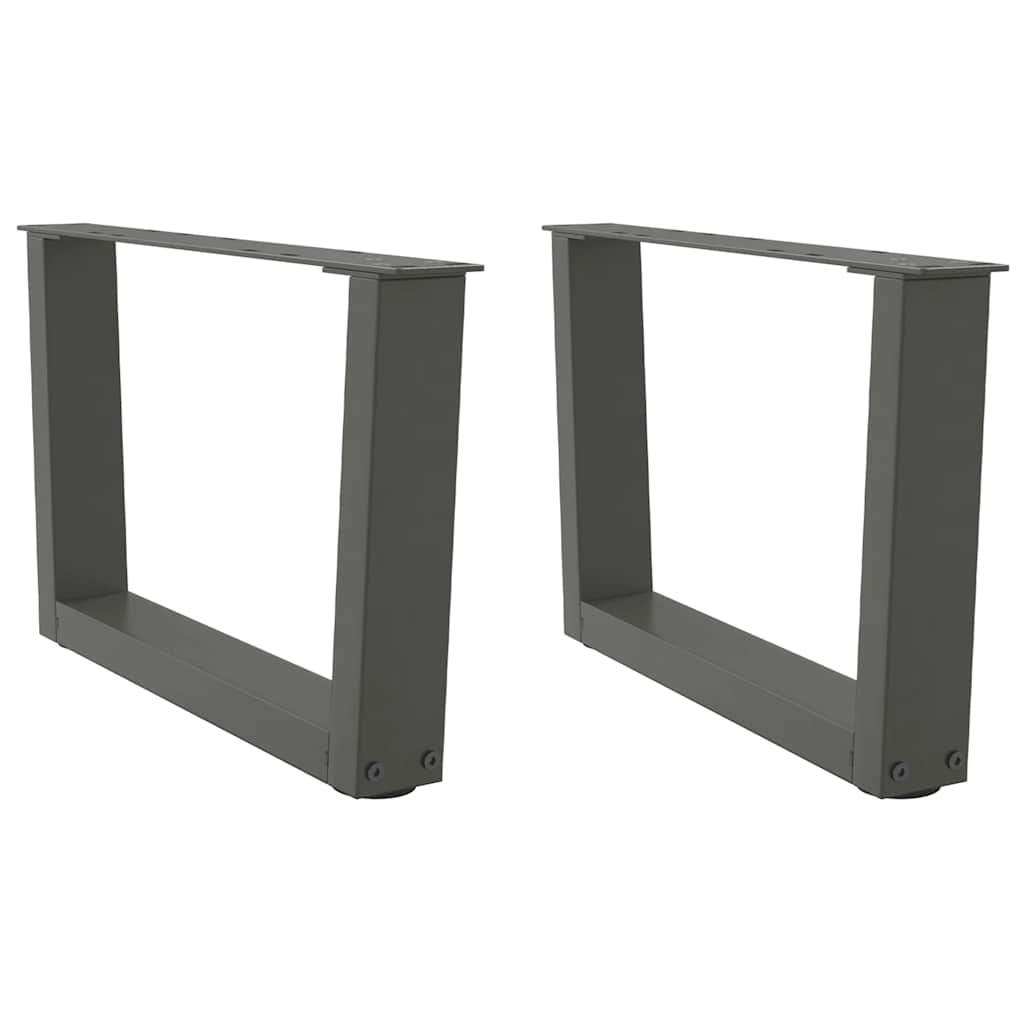 2 db antracitszürke, V-alakú acél dohányzóasztal láb 60 x (30-31,3) cm
