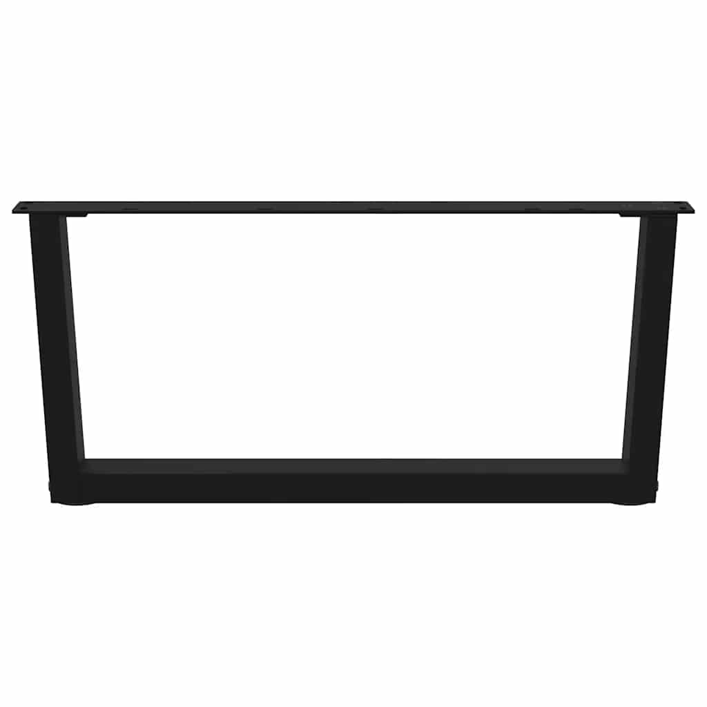 2 db fekete, V-alakú acél dohányzóasztal láb 70 x (30-31,3) cm