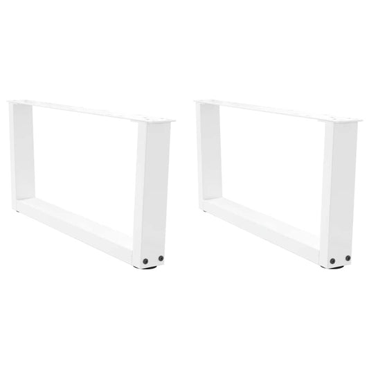 2 db fehér, V-alakú acél dohányzóasztal láb 70 x (30-31,3) cm