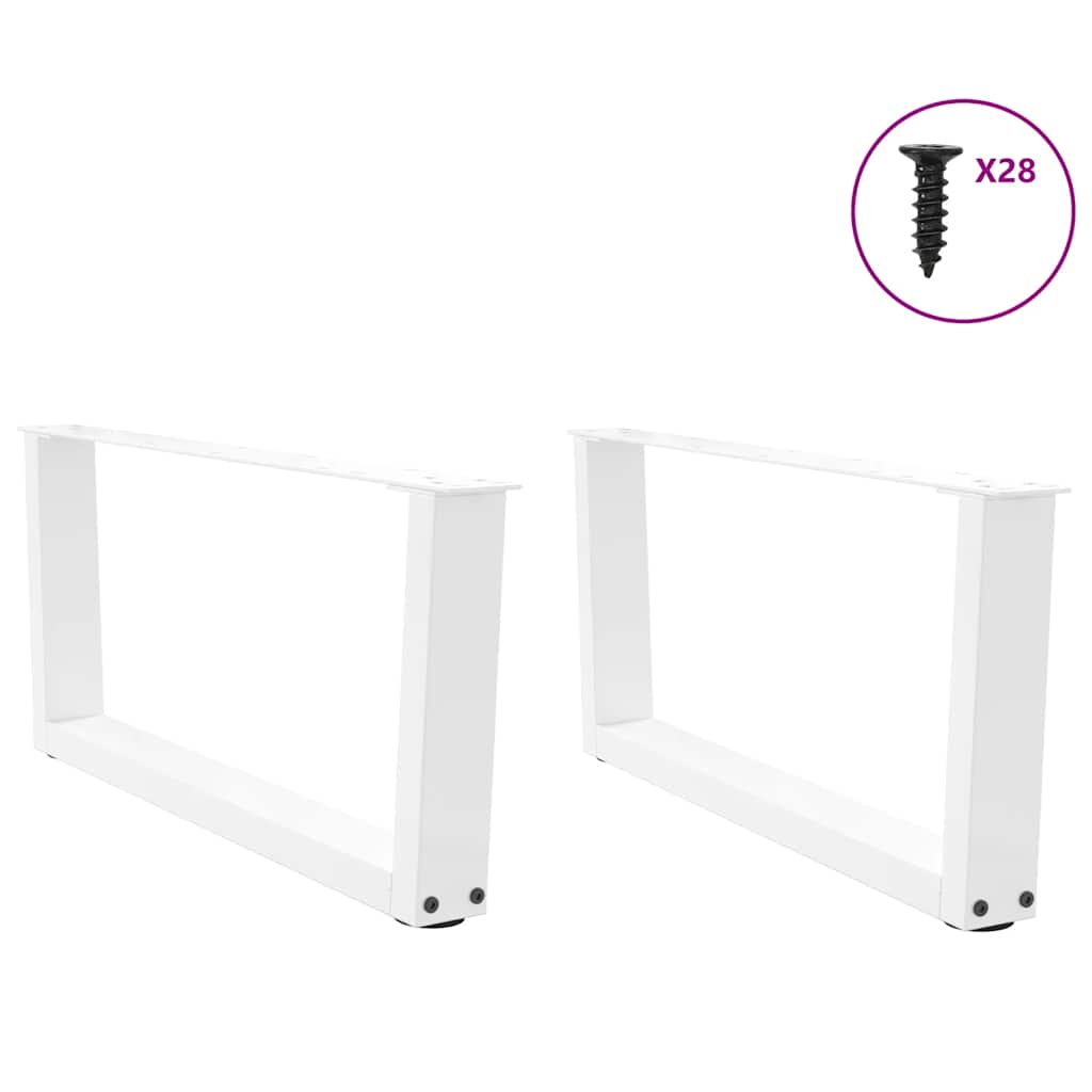 2 db fehér, V-alakú acél dohányzóasztal láb 70 x (30-31,3) cm
