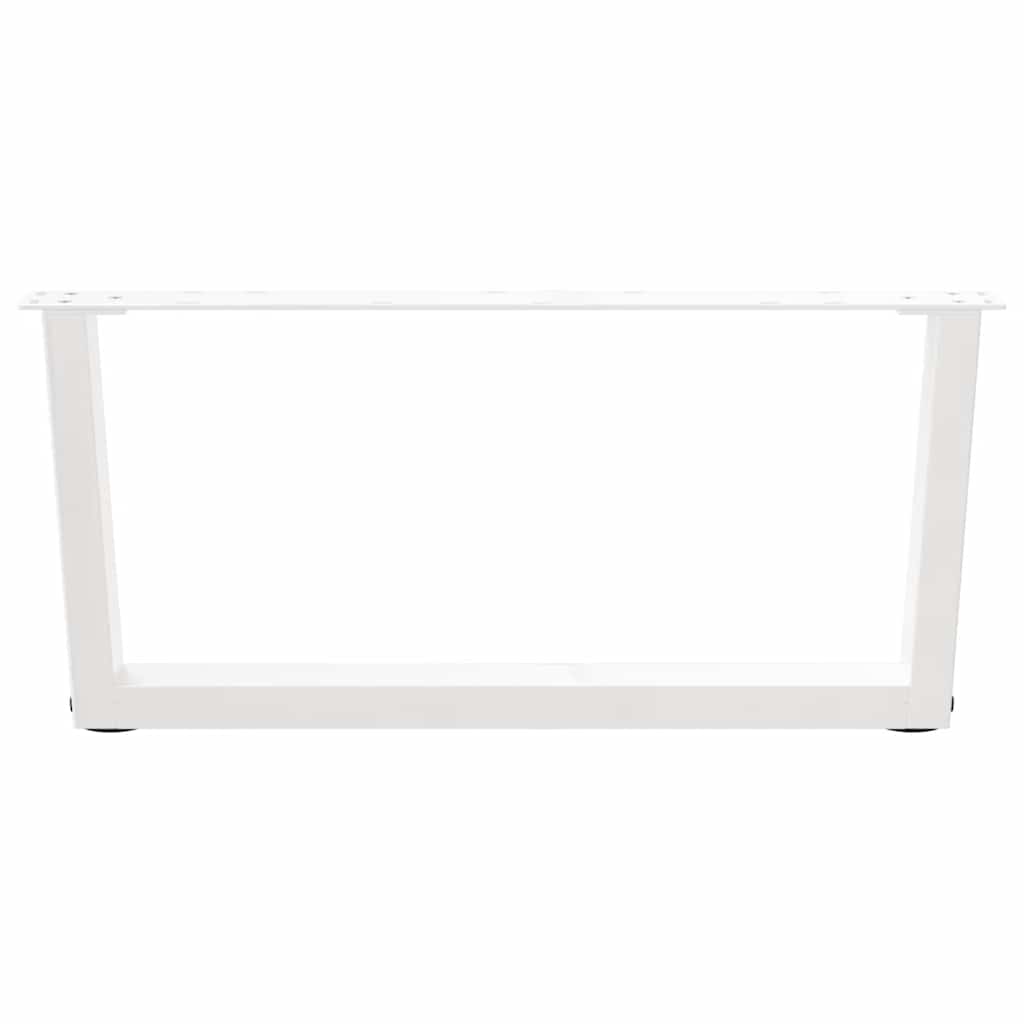 2 db fehér, V-alakú acél dohányzóasztal láb 70 x (30-31,3) cm