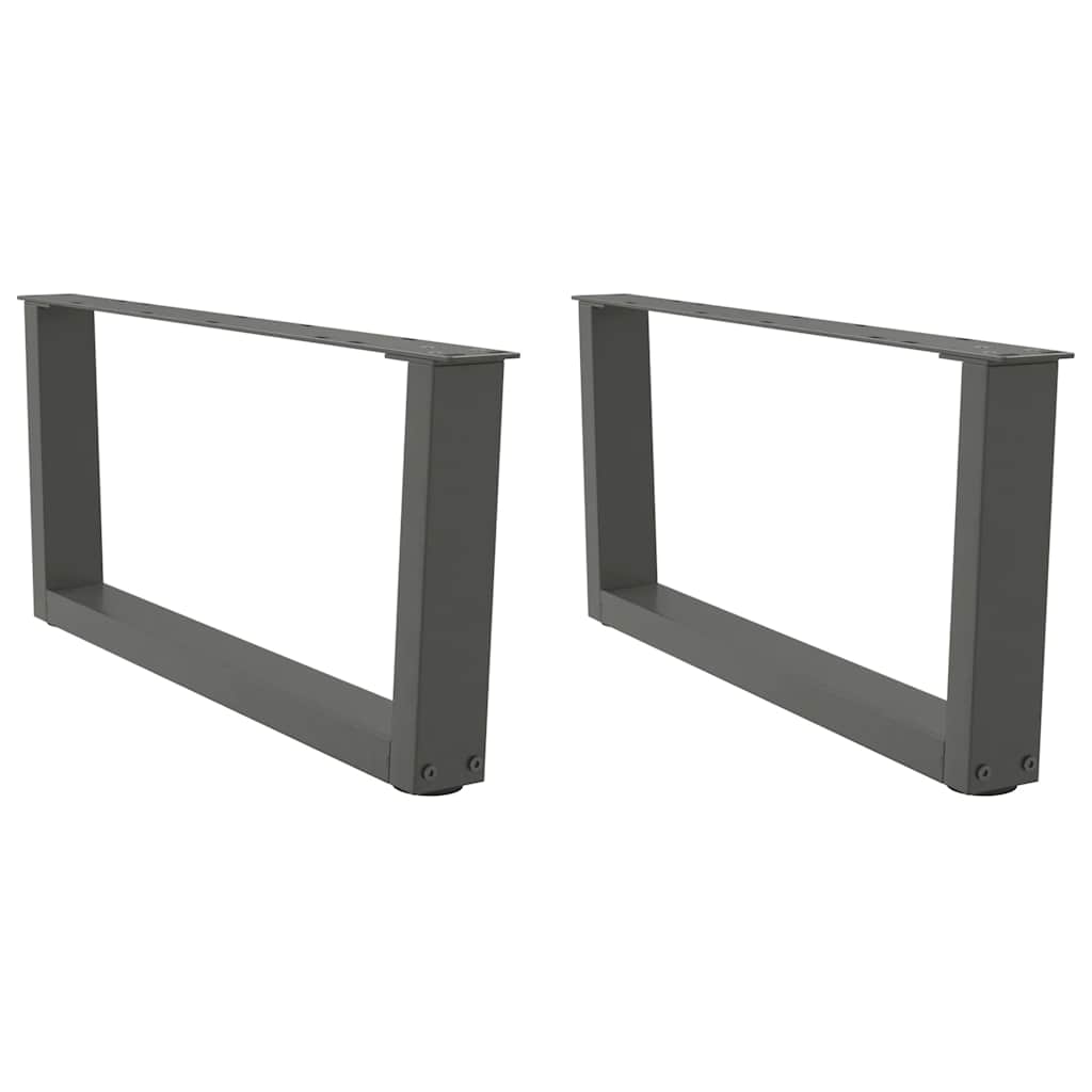 2 db antracitszürke, V-alakú acél dohányzóasztal láb 70 x (30-31,3) cm
