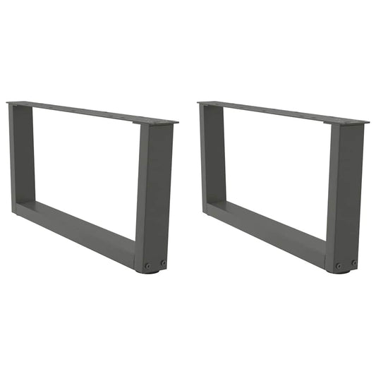 2 db antracitszürke, V-alakú acél dohányzóasztal láb 70 x (30-31,3) cm