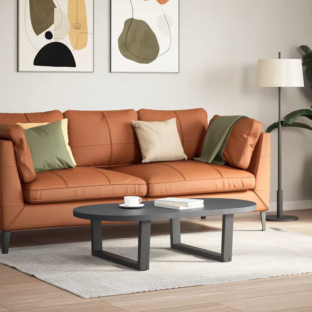 2 db antracitszürke, V-alakú acél dohányzóasztal láb 70 x (30-31,3) cm