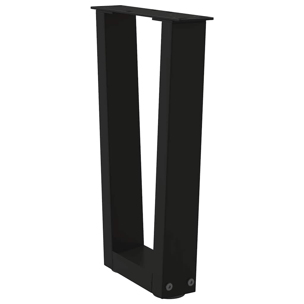2 db fekete, V-alakú acél dohányzóasztal láb 28 x (42-43,3) cm