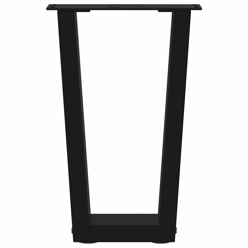 2 db fekete, V-alakú acél dohányzóasztal láb 28 x (42-43,3) cm