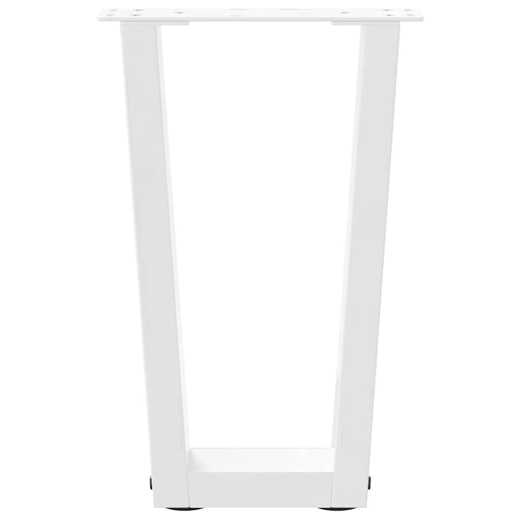 2 db fehér, V-alakú acél dohányzóasztal láb 28 x (42-43,3) cm