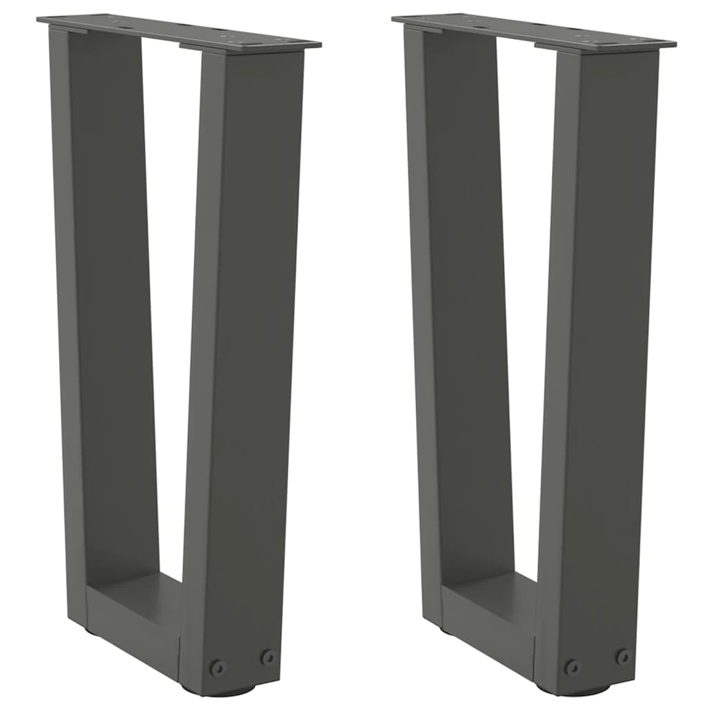 2 db antracitszürke, V-alakú acél dohányzóasztal láb 28 x (42-43,3) cm