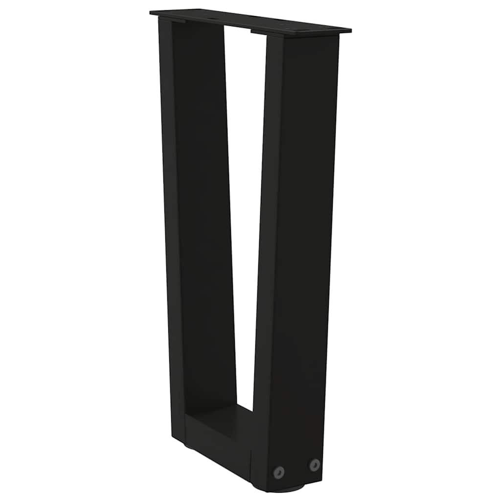 2 db fekete, V-alakú acél dohányzóasztal láb 38 x (42-43,3) cm