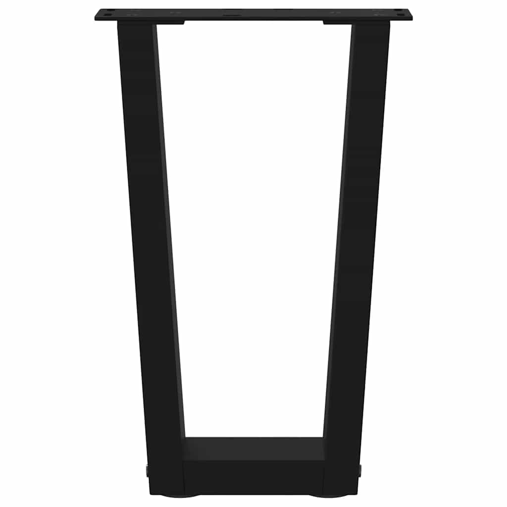 2 db fekete, V-alakú acél dohányzóasztal láb 38 x (42-43,3) cm