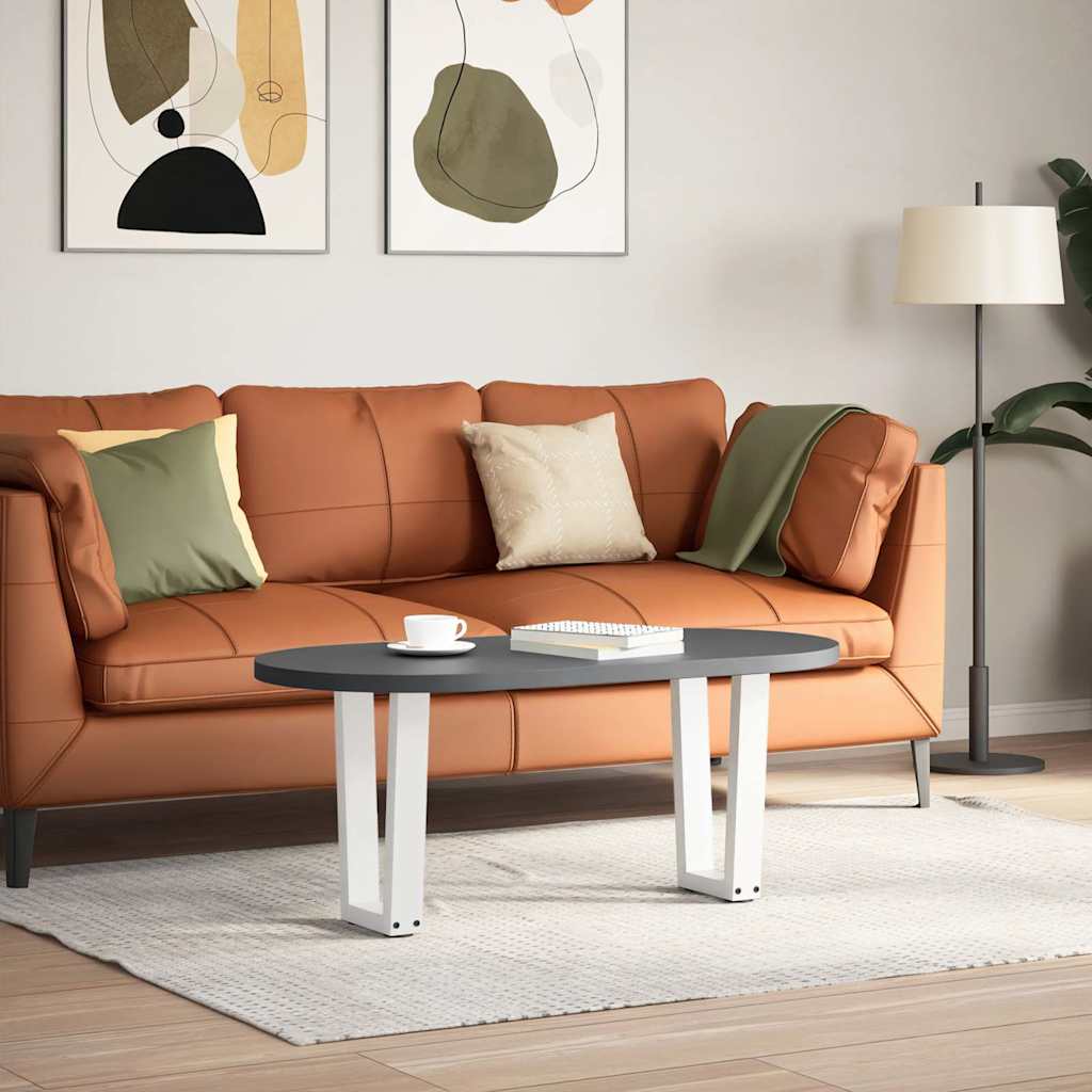 2 db fehér, V-alakú acél dohányzóasztal láb 38x(42-43,3) cm