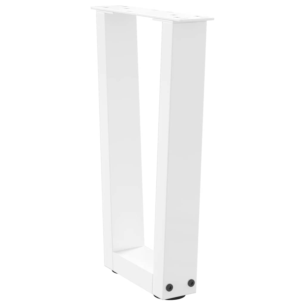 2 db fehér, V-alakú acél dohányzóasztal láb 38x(42-43,3) cm