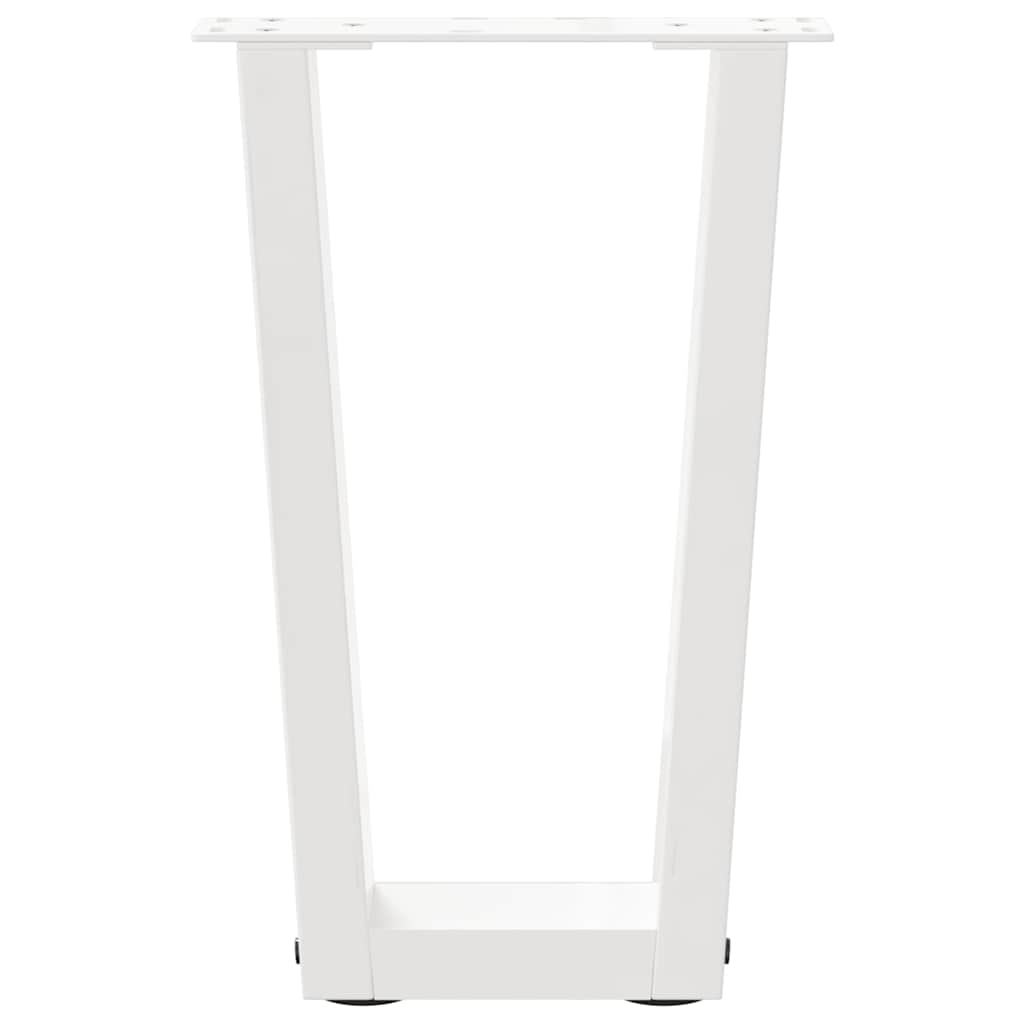 2 db fehér, V-alakú acél dohányzóasztal láb 38x(42-43,3) cm