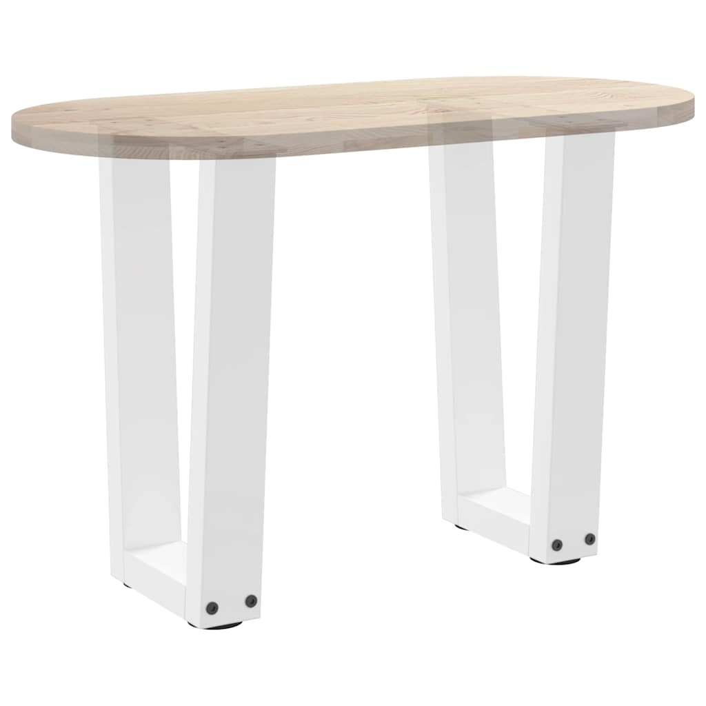 2 db fehér, V-alakú acél dohányzóasztal láb 38x(42-43,3) cm