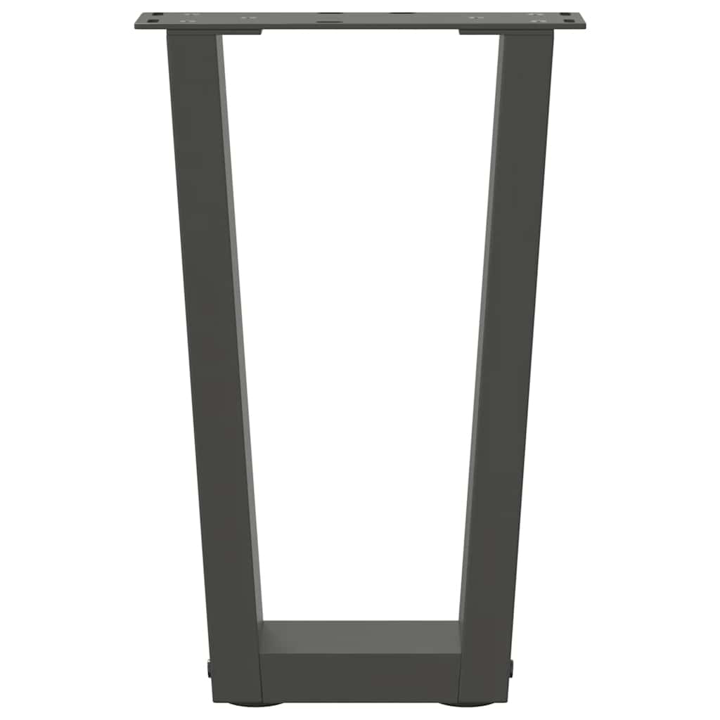 2 db antracitszürke, V-alakú acél dohányzóasztal láb 38x(42-43,3) cm