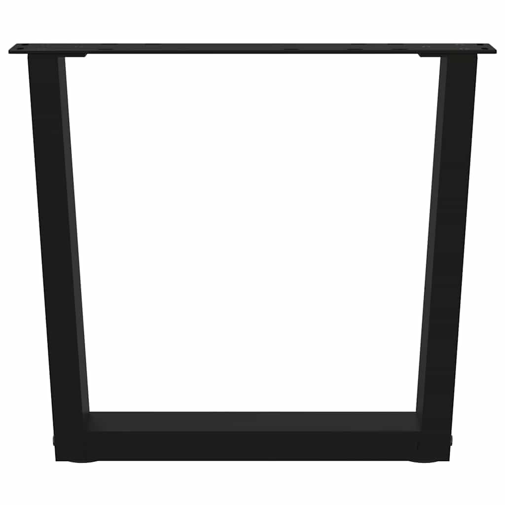 2 db fekete, V-alakú acél dohányzóasztal láb 50 x (42-43,3) cm
