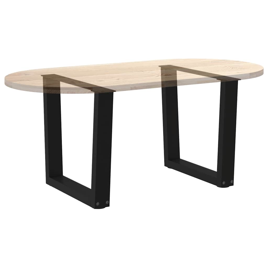 2 db fekete, V-alakú acél dohányzóasztal láb 50 x (42-43,3) cm