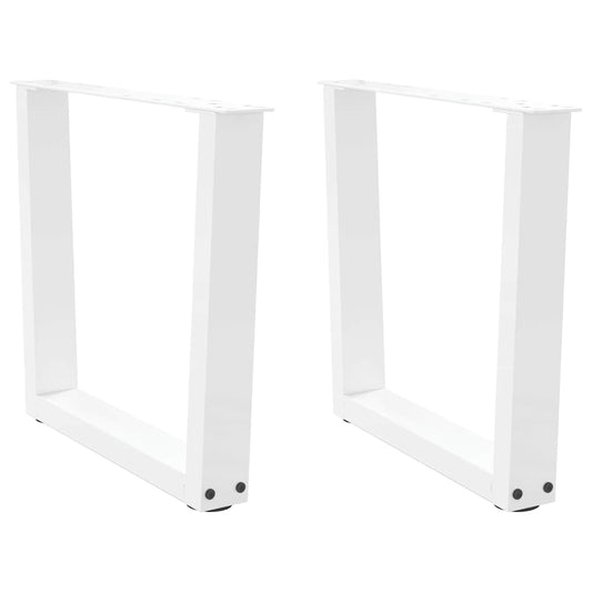 2 db fehér, V-alakú acél dohányzóasztal láb 50 x (42-43,3) cm