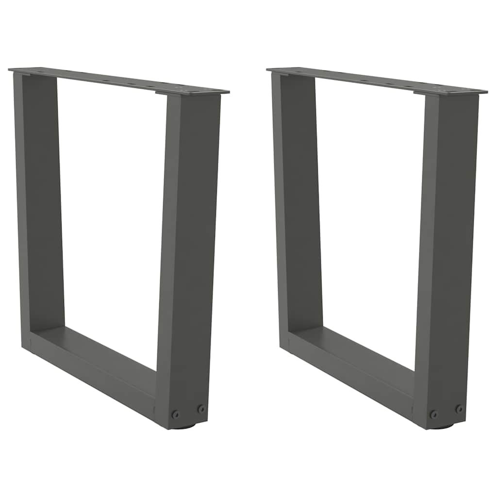 2 db antracitszürke, V-alakú acél dohányzóasztal láb 50 x (42-43,3) cm