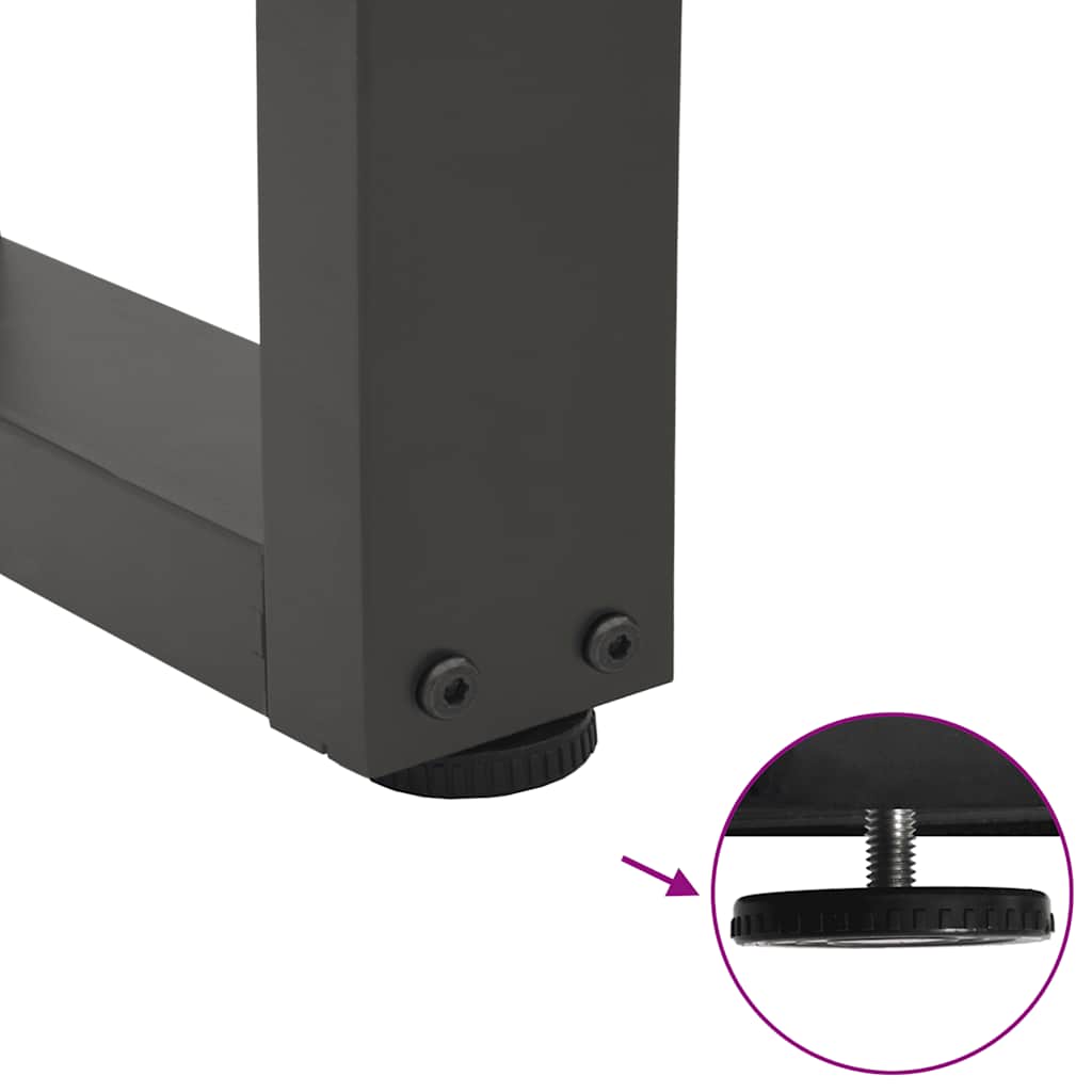 2 db antracitszürke, V-alakú acél dohányzóasztal láb 50 x (42-43,3) cm