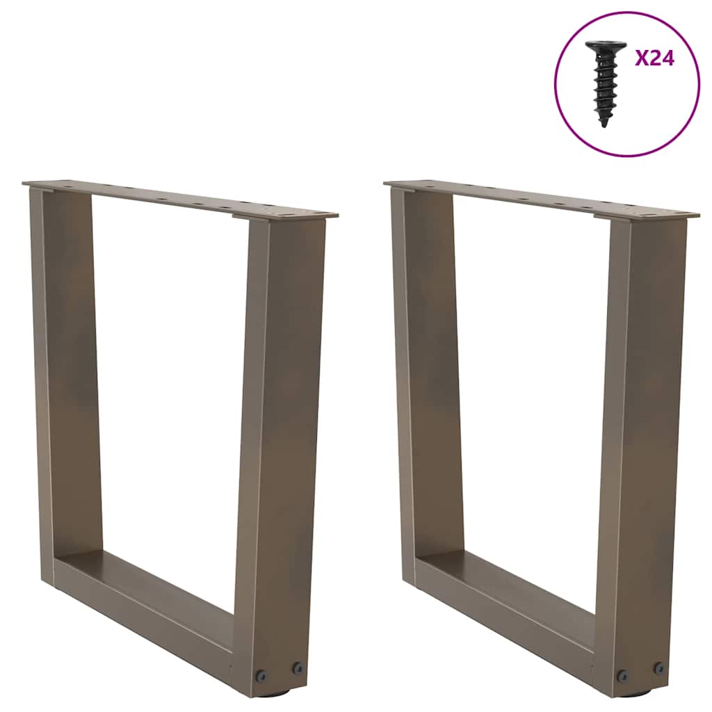 2 db V-alakú natúr acél dohányzóasztal láb 50x(42-43,3) cm