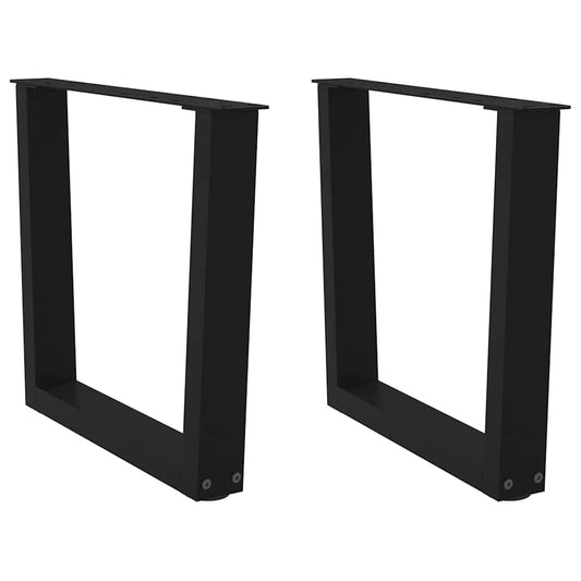 2 db fekete, V-alakú acél dohányzóasztal láb 60 x (42-43,3) cm