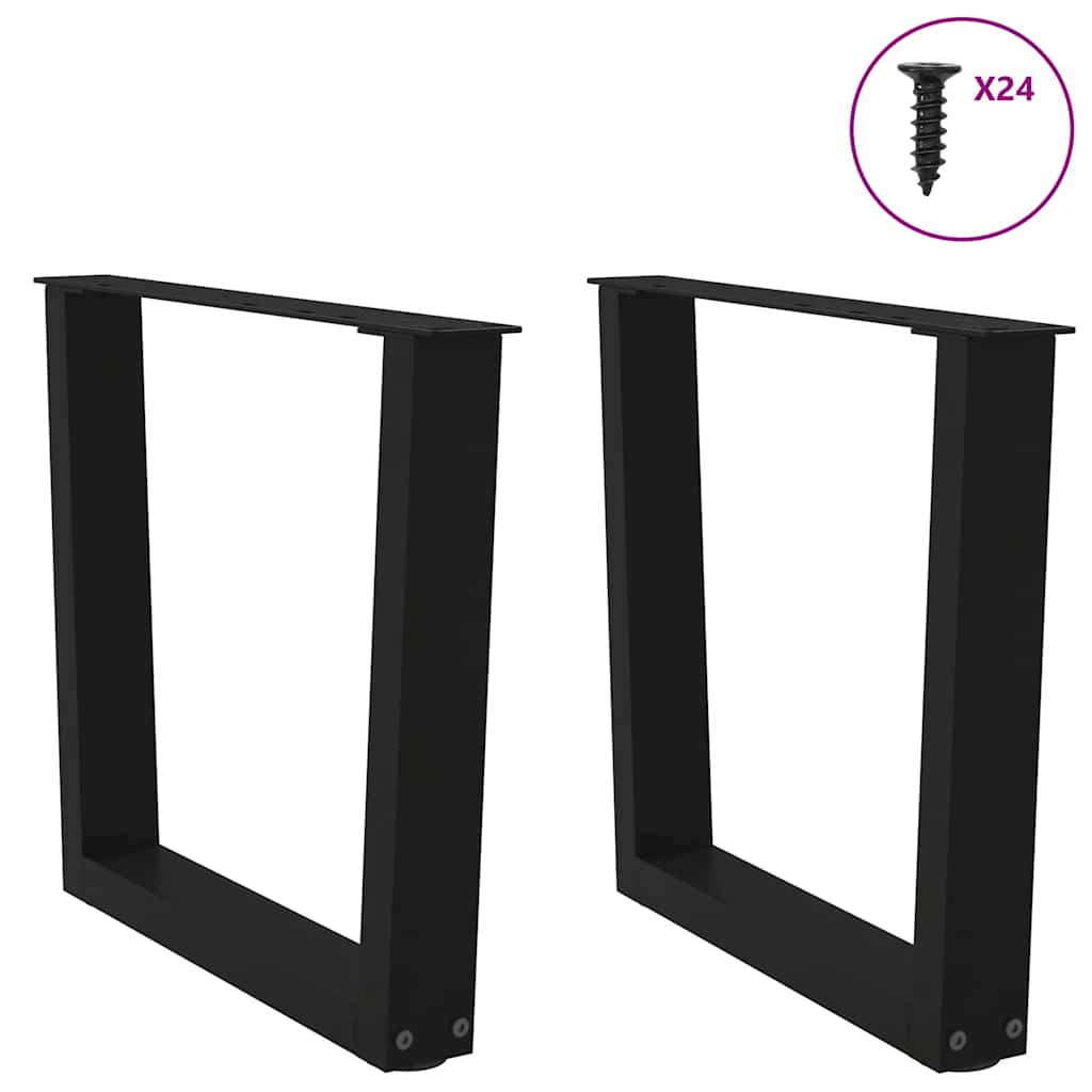 2 db fekete, V-alakú acél dohányzóasztal láb 60 x (42-43,3) cm