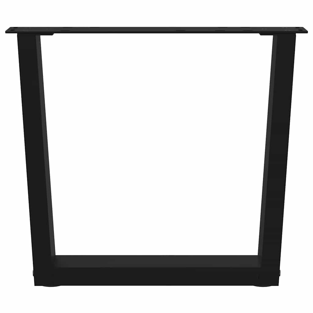 2 db fekete, V-alakú acél dohányzóasztal láb 60 x (42-43,3) cm