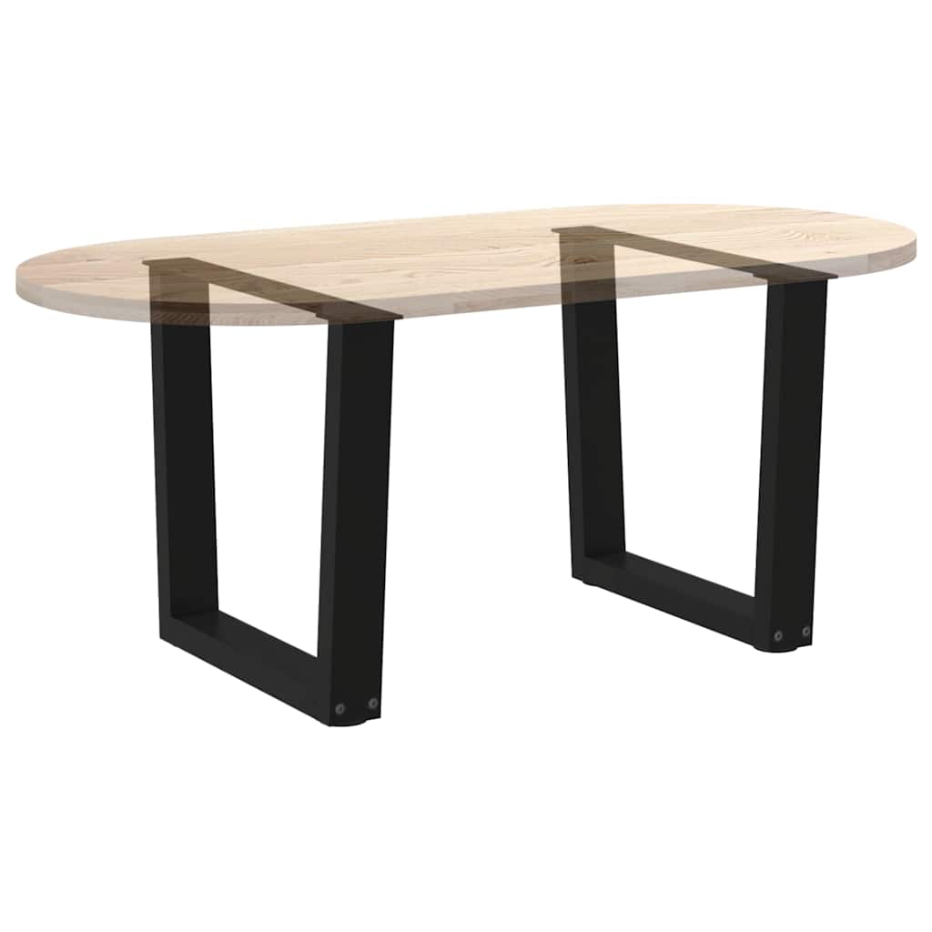 2 db fekete, V-alakú acél dohányzóasztal láb 60 x (42-43,3) cm