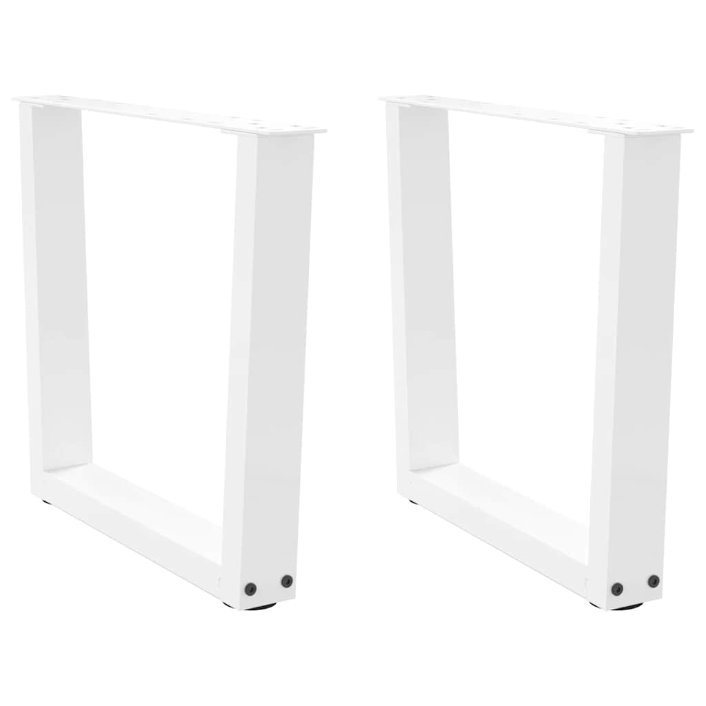 2 db fehér, V-alakú acél dohányzóasztal láb 60 x (42-43,3) cm
