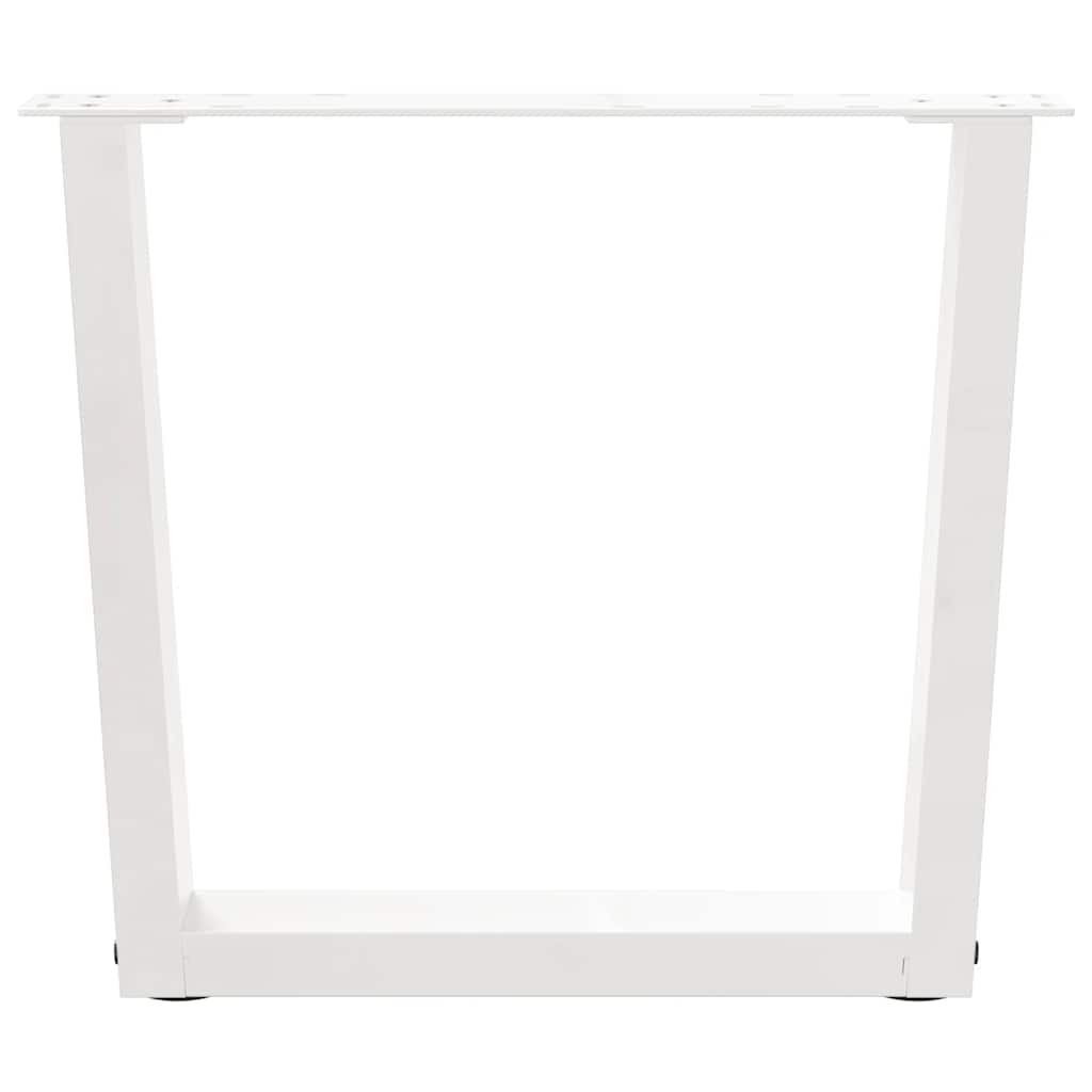 2 db fehér, V-alakú acél dohányzóasztal láb 60 x (42-43,3) cm