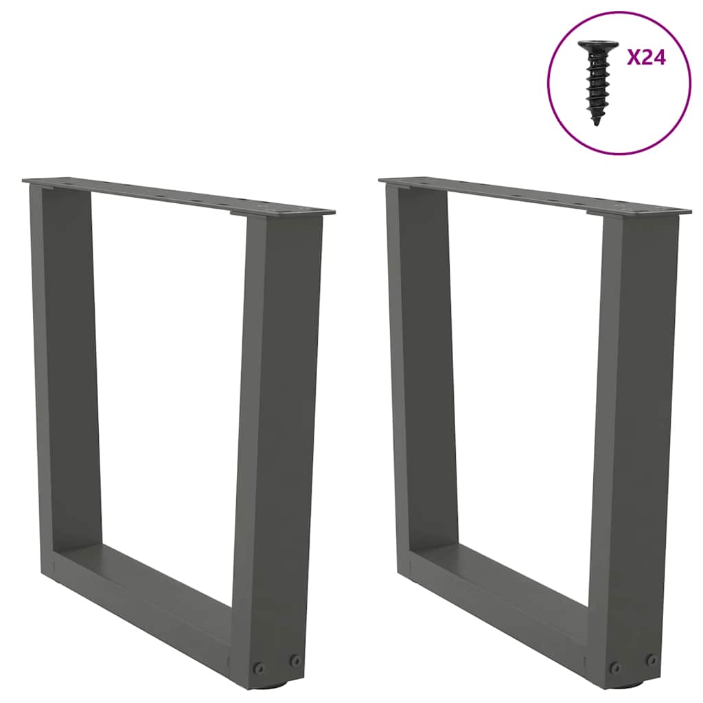 2 db antracitszürke, V-alakú acél dohányzóasztal láb 60 x (42-43,3) cm